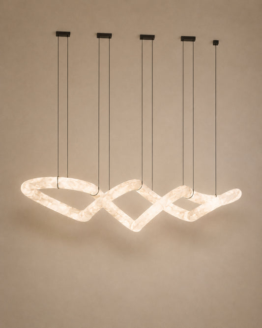 The Sirocco Chandelier - alabaster lighting fixture | Athiri Home